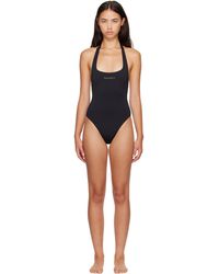 Balmain - Studded Logo Halter Swimsuit - Lyst