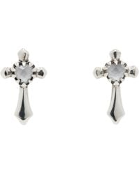 Stolen Girlfriends Club - Ssense Exclusive Gothic Cross Stud Earrings - Lyst