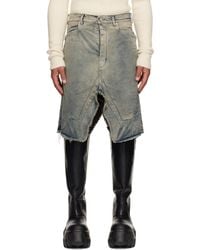 Rick Owens - Concordians Slivered Denim Midi Skirt - Lyst