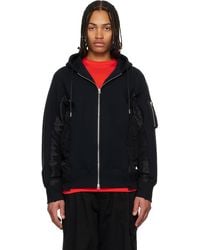 Sacai - Sponge Sweat & Nylon Twill Hoodie - Lyst