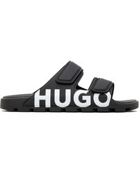 HUGO - Logo Double Touch-Closure Sandals - Lyst