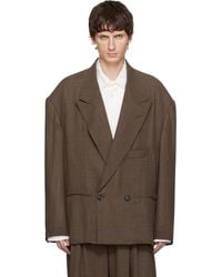 SOSHIOTSUKI - Round Big Shoulder Wool Serge Blazer - Lyst