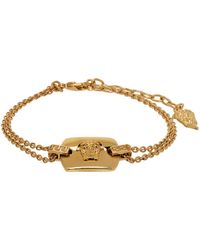 Versace - Gold Medusa Tag Bracelet - Lyst