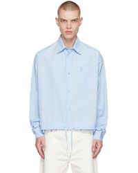 Ami Paris - Blue Drawstring Shirt - Lyst