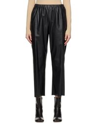 MM6 by Maison Martin Margiela - Black Straight-leg Faux-leather Trousers - Lyst