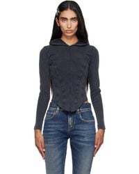 Balenciaga - Corseted Zip Interlock Stretch Jersey Hoodie - Lyst