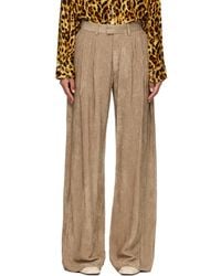 R13 - Khaki Pleated Wide Leg Trousers - Lyst