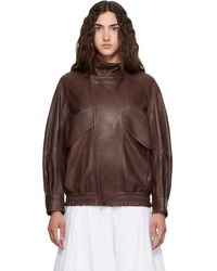 Nour Hammour - Ariste Leather Bomber Jacket - Lyst
