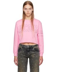 Gcds - Pull molletonné rose à logo en pierre du rhin - Lyst