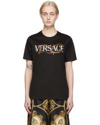 Versace T-shirt à logo - Noir