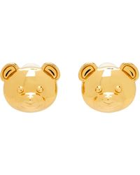 Moschino - Gold Teddy Bear Earrings - Lyst