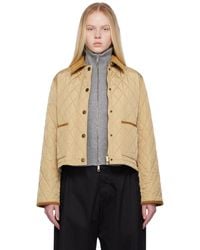 Burberry - Quilted Crop Jacket - Lyst