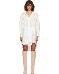 MM6 by Maison Margiela - Off- Multi Wear Cotton Poplin Minidress - Lyst