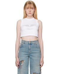 Blumarine - Crystal-Cut Tank Top - Lyst