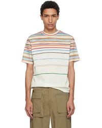 Paul Smith - Off- 'painted Signature Stripe' T-shirt - Lyst