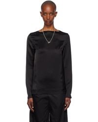 TOTEME - Long Sleeve Satin T-Shirt - Lyst