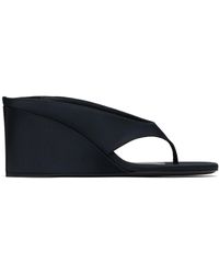 Alaïa - Mules À Talon Cubique Noires À Bride De Style Tong - Lyst