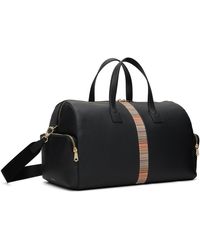 Paul Smith 'Signature Stripe' Leather Flight Bag in Black for Men