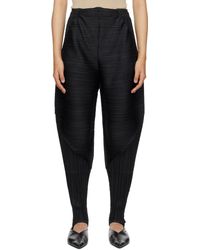 Pleats Please Issey Miyake - Black Thicker Bounce Trousers - Lyst