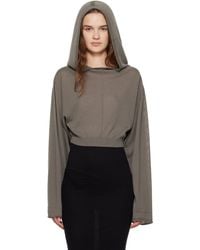 Rick Owens - Concordians Cropped Hooded Tunic Hoodie - Lyst