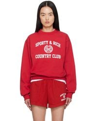 Sporty & Rich - レッド Varsity Crest クルーネック スウェットシャツ - Lyst