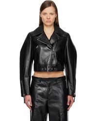 Givenchy - Cropped Cocoon Leather Biker Jacket - Lyst