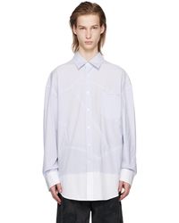 Feng Chen Wang - ブルー＆ホワイト パッチワーク シャツ - Lyst