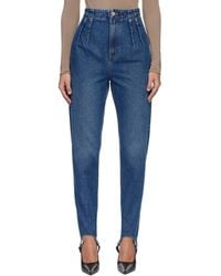 Mugler - Denim Cigarette Stirrup Jeans - Lyst