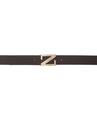 Zegna - Brown Leather Reversible Belt - Lyst