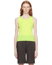 Pleats Please Issey Miyake - Débardeur monthly colors march jaune - Lyst