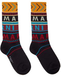 Marni - Brown Logo Socks - Lyst