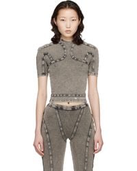 KNWLS - Haut Noir En Tricot Scuba - Lyst