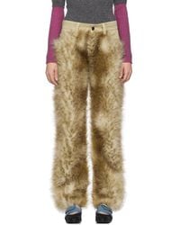 PAULA CANOVAS DEL VAS - Ssense Exclusive Faux-Fur Jeans - Lyst