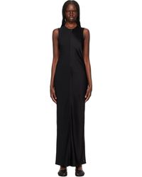 Ami Paris - Robe Longue Droite Noire - Lyst