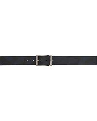 Burberry Ceinture reversible noire et bleue London Check
