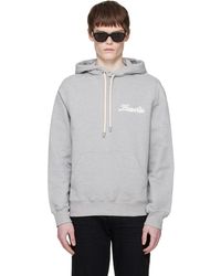Lanvin - Pull À Capuche Gris À Appliqué À Logo - Lyst