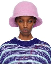Marni - Ssense Exclusive Pink Furry Bucket Hat - Lyst