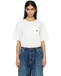 Needles - White Embroidered T-shirt - Lyst