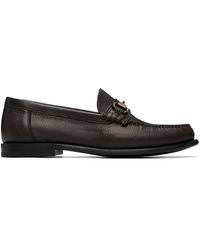 BOSS - Grained Leather Loafers - Lyst