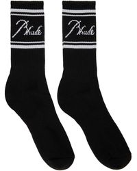Rhude - Black Script Logo Socks - Lyst