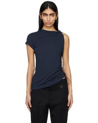 WOOYOUNGMI - Navy Knotted T-shirt - Lyst