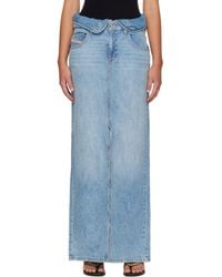 DIESEL - Jean-Illusion Denim Maxi Skirt - Lyst