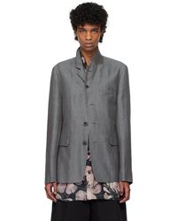 Dries Van Noten - グレー ノッチドラペルカラー テーラードジャケット - Lyst