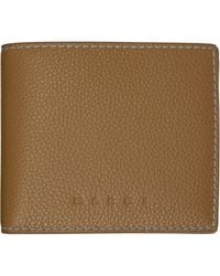 Marni - Khaki Contrast Stitching Leather Bifold Wallet - Lyst