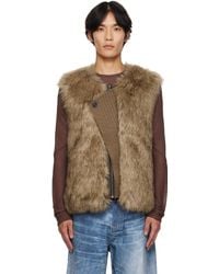 ANDERSSON BELL - Curved Placket Reversible Faux-leatherfaux-fur Vest - Lyst