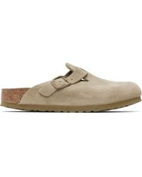 Birkenstock - Khaki Narrow Boston Slip-On Loafers - Lyst