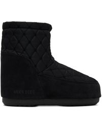 Moon Boot - Black Icon Low No Lace Quilted Boots - Lyst