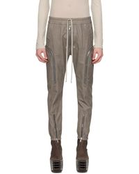 Rick Owens - Pantalon cargo gris en cuir à poches bauhaus - Lyst