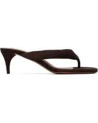 Alaïa - Thong Mules Heeled Sandals - Lyst
