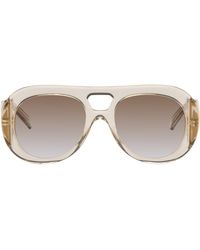 Givenchy - Lunettes De Soleil Beiges À Monture Épaisse - Lyst